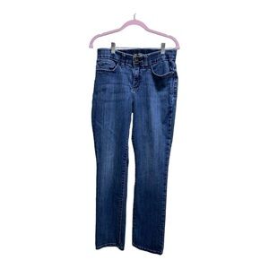 Lee straight leg-regular‎ fit midrise blue jeans. SZ M Cotton polyester spandex.